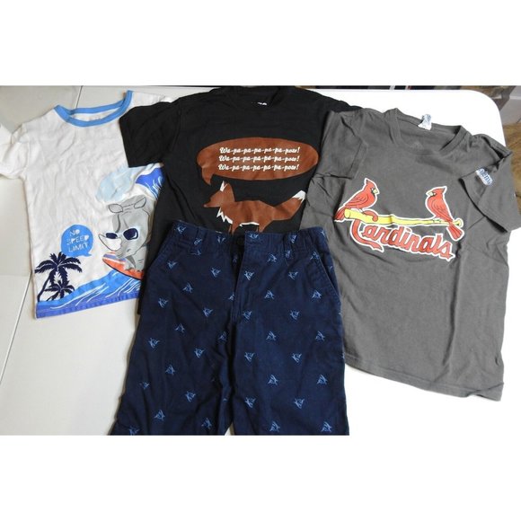 4-Piece Kids Play Clothes Bundle: Tees & Shorts (Size 7) - Picture 1 of 7